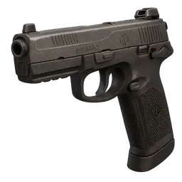 Transparent PNG of the GTA V item weapon_pistol_fn_fnx_45_front_3_4_view_angled_perspective