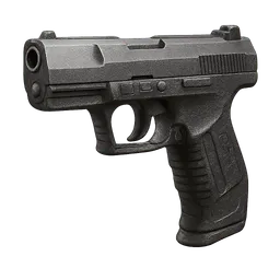 Transparent PNG of the GTA V item weapon_pistol_p99_front_3_4_view_angled_perspective