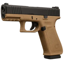 Transparent PNG of the GTA V item weapon_pistol_pf940_desert_color_front_3_4_view_angled_perspective_1
