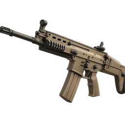 Transparent PNG of the GTA V item weapon_rifle_fn_scar_l_high_quality_front_3_4_view_angled_perspective_style_real