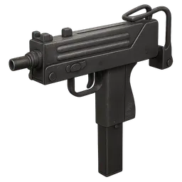 Transparent PNG of the GTA V item weapon_smg_mac_10_high_quality_front_3_4_view_angled_perspective