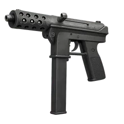 Transparent PNG of the GTA V item weapon_tec_9_front_3_4_view_angled_perspective