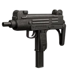 Transparent PNG of the GTA V item weapon_uzi_front_3_4_view_angled_perspective