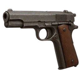 Transparent PNG of the GTA V item weapon_vintage_pistol_gta5_front_3_4_view_angled_perspective