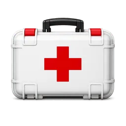Transparent PNG of the GTA V item white_first_aid_kit_with_red_cross_hard_plastic_medical_case_with_handle_clean_e