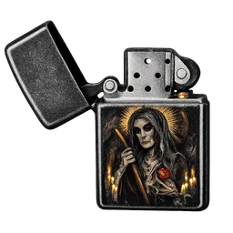 Transparent PNG of the GTA V item zipo_lighter_with_santa_muerte_on_it