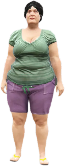 Transparent PNG of the GTA V ped a_f_m_fatwhite_01