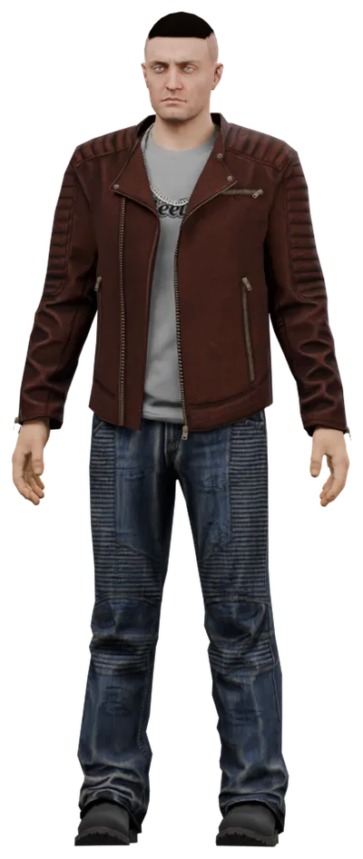 Transparent PNG of the GTA V ped a_m_m_genbiker_01