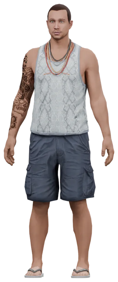 Transparent PNG of the GTA V ped a_m_y_beach_04