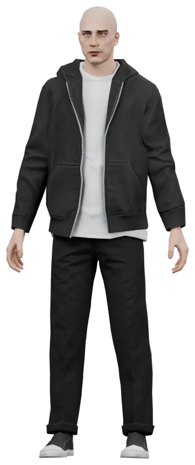 Transparent PNG of the GTA V ped a_m_y_clubcust_04