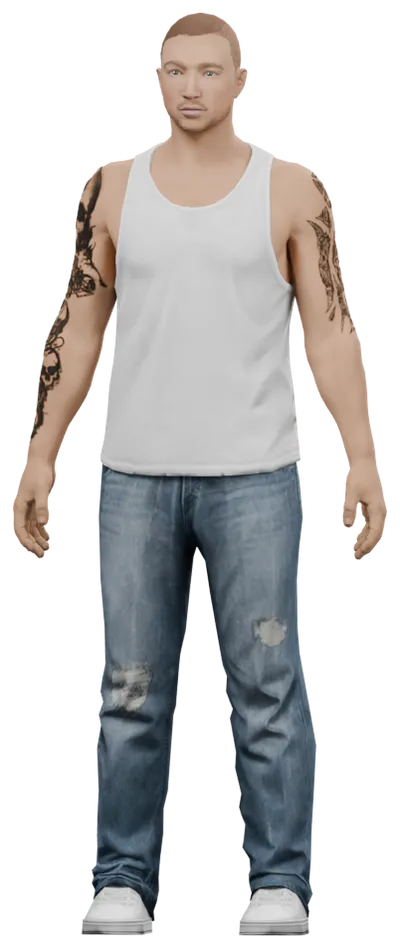 Transparent PNG of the GTA V ped a_m_y_tattoocust_01
