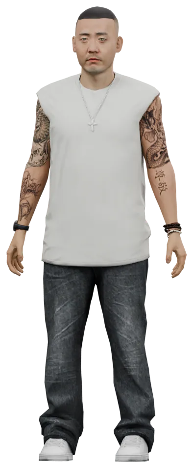 Transparent PNG of the GTA V ped csb_hao_02