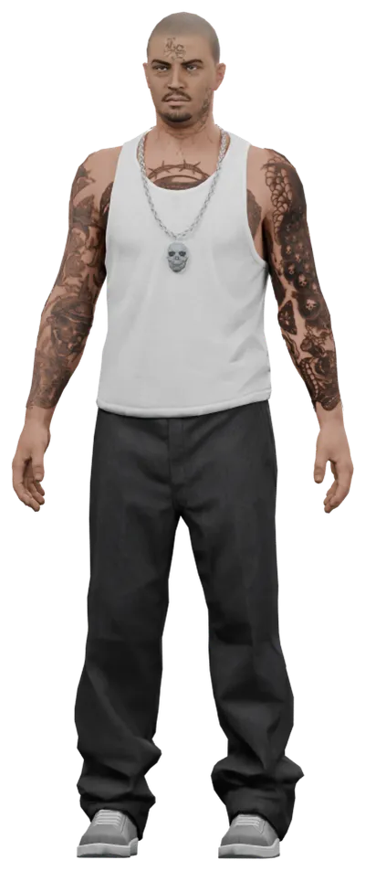 Transparent PNG of the GTA V ped csb_vagos_leader