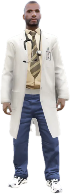 Transparent PNG of the GTA V ped s_m_m_doctor_01