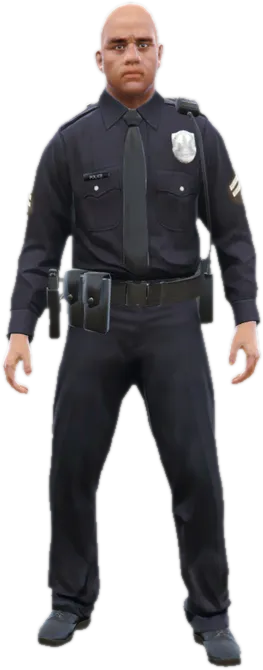 Transparent PNG of the GTA V ped s_m_y_cop_01