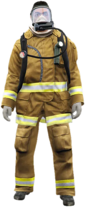 Transparent PNG of the GTA V ped s_m_y_fireman_01