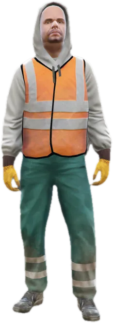Transparent PNG of the GTA V ped s_m_y_garbage