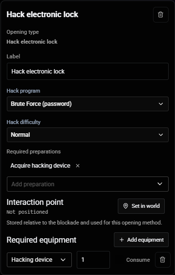 Vault hacking method with Acquire hacking device as its required preparation and one hacking device as equipment